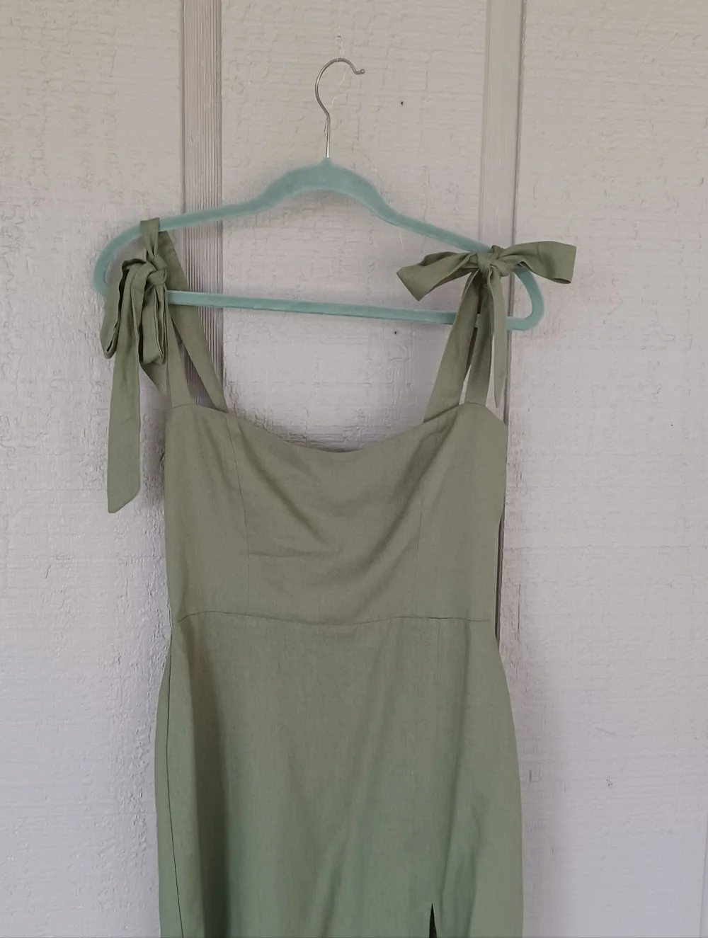 Park And Fifth Tilley Mini Dress Size S Women Feminine Tie Shoulder In Forest - Picture 2 of 11